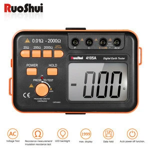 4105A  RuoShui 2000ohm 200V  Digital Earth Resistance Tester Earth Meter Ground Resistance Meter