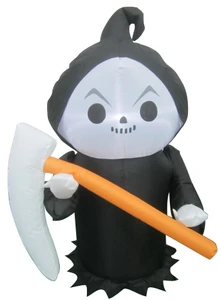 4FT Inflatable bone hold a sickle for halloween decoration