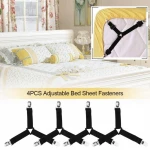 4Pcs Elastic Bed Sheet Grippers Clip Mattress Cover Blankets Holder Fasteners Slip-Resistant Belt Clips Home Textiles Gadgets
