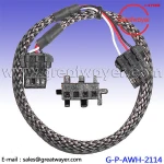 4Pins Connector Copper Mesh HID Headlight Wire Harness