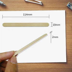 50 Pcs Craft Sticks Disposable Ice Cream  Wooden Popsicle Sticks 114x10x2 mm Length Treat Sticks  Natural Color