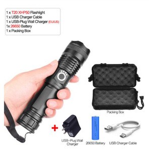 5000 Lumens powerful flashlight usb torch xhp50 18650 or 26650 Rechargeable battery hunting hiking flashlight