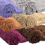 50x80cm size long microfiber chenille bathroom mat bath rug sets
