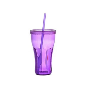 550ml single wall bpa free plastic straw mugs