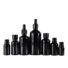 5ml/100ml bright black essential oil bottle with dropper smoke oil bottle blackout glass bottle