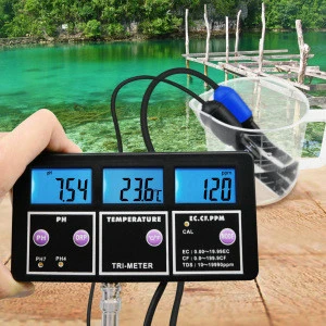 6 in 1 Professional Multi-parameter Water Quality Monitor Tester pH/ ORP/ EC/ CF/ TDS PPM/ Temperature Combo Testing Meter