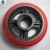 Import 6 inch red or yellow pu spring loaded swivel brake caster shock absorbing castor from China