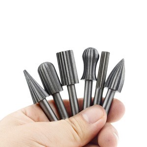 6PCS 1/4&quot; Hss Rotary Drill Bit Files Burr Drill Bits Rasp Burr Electric Grinder Accessories for Metal Engraving Grinding