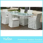 6pcs dining room sets rattan modern dining table set