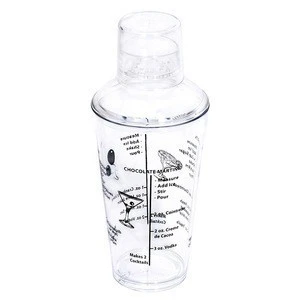 700ml Classic Plastic Cocktail Shaker Martini Mixing Barware Tool Marks for Alcohol Wine Drink