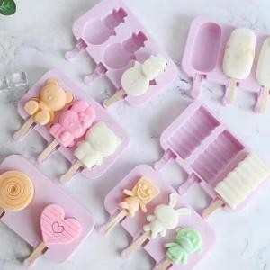 A variety of designs are available Children&#39;s favorite DIY Homemade ice cream silicone ice cream bar mold