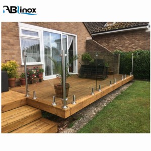 ABLinox stainless steel 12mm security frameless glass balustrade railing spigots glass balustrade for pool