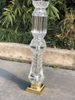 Adel New Design Crystal Glass Stair Balusters Glass Staircase Column Villa And Hotel Decoration Glass Balustrade With Alloy Base