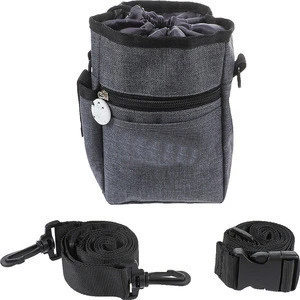 Adjustable Belt pet match Dog Treat Pouch Bag with Poop Bag Holder FREE Doggie Clicker Puppy Training Walking Bag