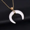 AJ402 Natural healing crystal custom moon shape pendant necklace jewelry necklaces