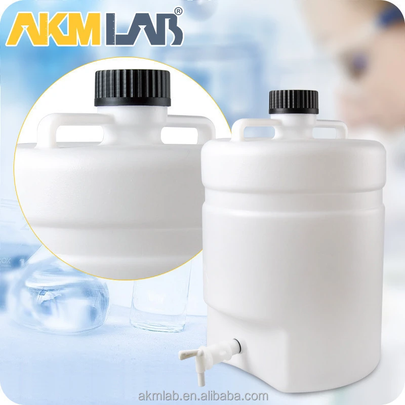 AKMLAB Laboratory Plastic Graduated 5L 10L 25L Aspirator Bottle With Tap