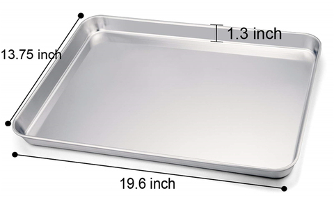 Buy Aluminum Half Sheet Size Pan Fits Cookie Cooling Rack Set Rectangle ...