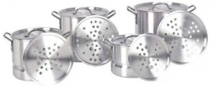 Amazon Hot 4PK Aluminum Silver Pot Stock Pot Set Tamale and Steamer Aluminum Turkey Stock pot