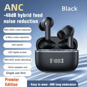 ANC TWS Headphones High Quality Bluetooth ENC Earphones 6-Mic Hybrid Wireless Earbuds