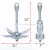 Import Anchor Kit for Canoes, Small Boats and Jet Skis - 3.3 lb Galvanized Iron Folding Grapnel Anchor from China