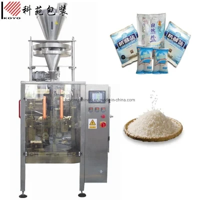 Automatic Salt Packing Machine Dosing by Volumetric Cup Filler, Stainless Steel, Salt Sugar Rice Granule Food Pepper Tea Filling Sealing Packaging