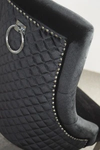 B8212  Nordic  dining_chair  with diamond patten black velvet