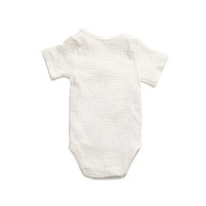 baby cotton romper muslin white blank boys wear the fall series 2 chinese style