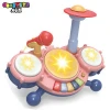 Baby Musical Instrument Cartoon Jazz Drum With Light Music Educational Toy For Kids