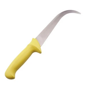 Banana Knife Sharp Curved Blade Yellow PP Handle