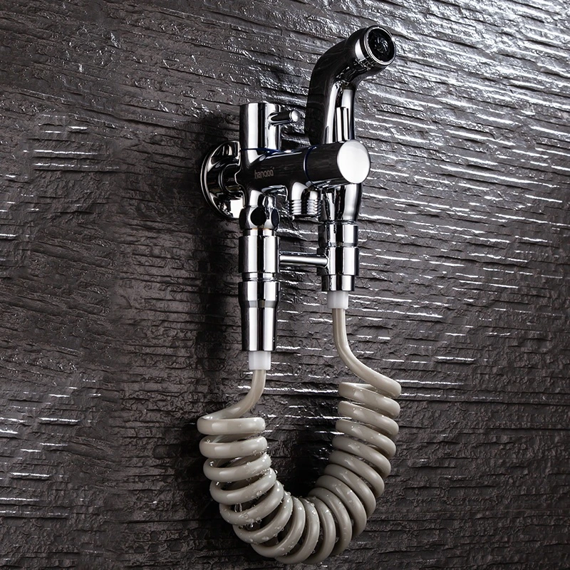 Bathroom Fitting Brass Portable Hand Held Toilet Bidet Faucet Spray Shattaf Set