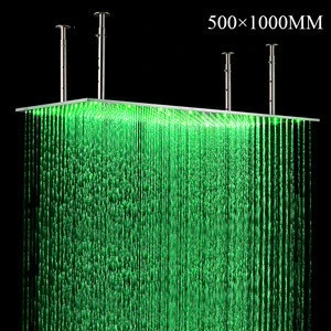 bathroom LED shower  500*1000mm 304 stainless steel  big shower faucet  wall mounted rainfall shower head