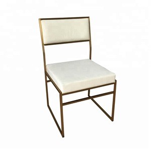 Best quality durable golden metal ivory velvet stainless steel restaurant hotel banquet chair