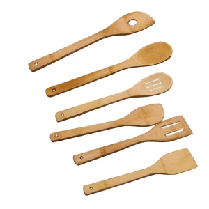Best quality food safe bamboo spatula set cooking tool set
