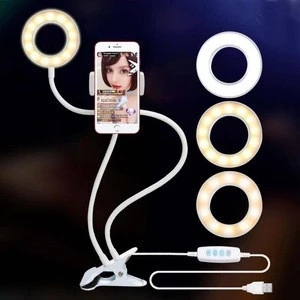 Best Sale Adjustable 360 Rotating Selfie Ring Light Phone Desk Holder Led Camera Lighting For Live Streaming Video