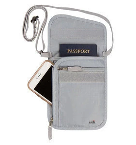 best selling factory price high quality rfid blocking neck passport holder