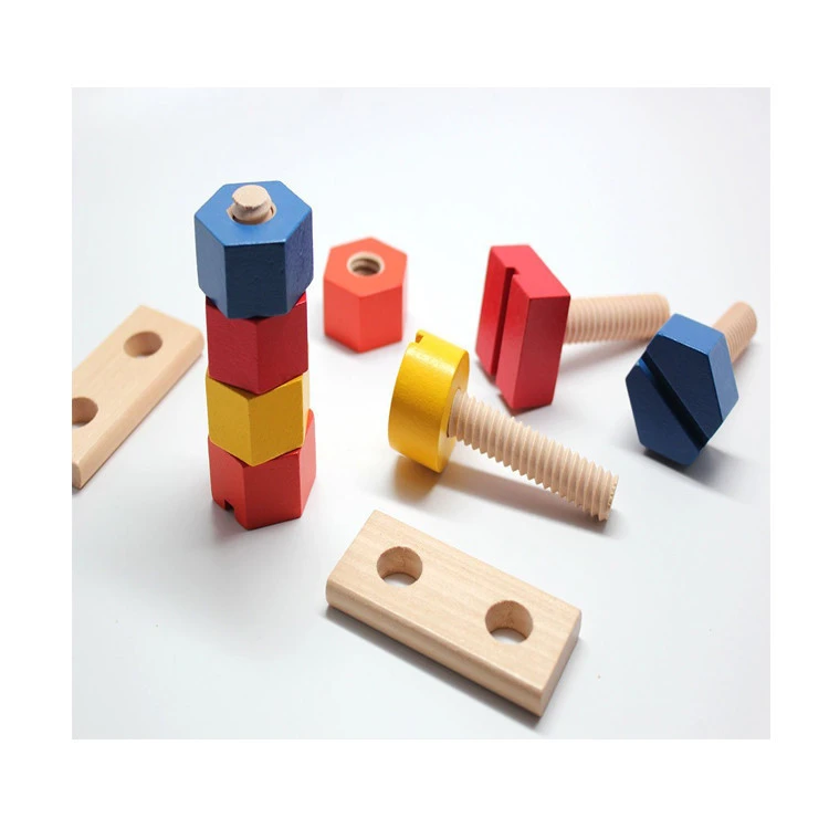 Best Selling Promotional Price Large Wooden Nuts and Bolts Fine Motor Montessori Activity for Toddlers - Wood Toy