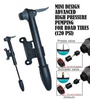 Bike Repair Kits Pressure Mini Bicycle Pump 120 PSI with Smart Valve, Fits Schrader Presta,Flat Tire Repair tools with bag
