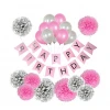 Birthday Decorations Party supplies Kit Rose Gold Happy Birthday Letter Foil Balloons Latex Balloons,Metallic Tinsel Foil Fringe