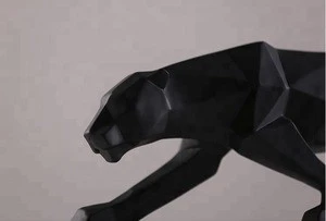Black and white resin leopard animal statue for home decoration