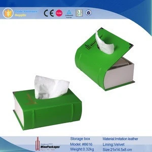 Book-shaped custom logo napkin holder tissue box