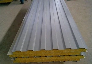Building Material Color Steel 100 mm Rockwool Sandwich Panel