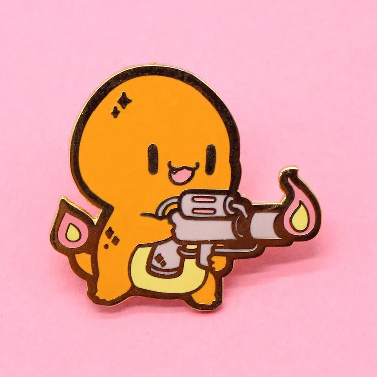 Bulk Silver Badge Epoxy Pokemon Logo Hard Cute Cartoon Lapel Fashion Make Your Own Custom Enamel Pin Glitter
