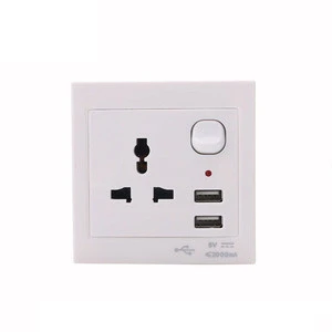 BX-WS005 250V Universal Power Supply Wall Socket Switch with Usb Ports, German Wall Switch and Socket