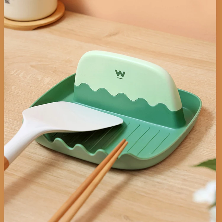 C195 Creative Spatula Ladle Shelf Spoon Rest Pot Lid Holder Rack Cover Strainer Pad Kitchen Multifunction Stand Containers