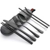Camping Flatware Reusable Stainless Steel Drinking Straw Portable Travel Cutlery Set