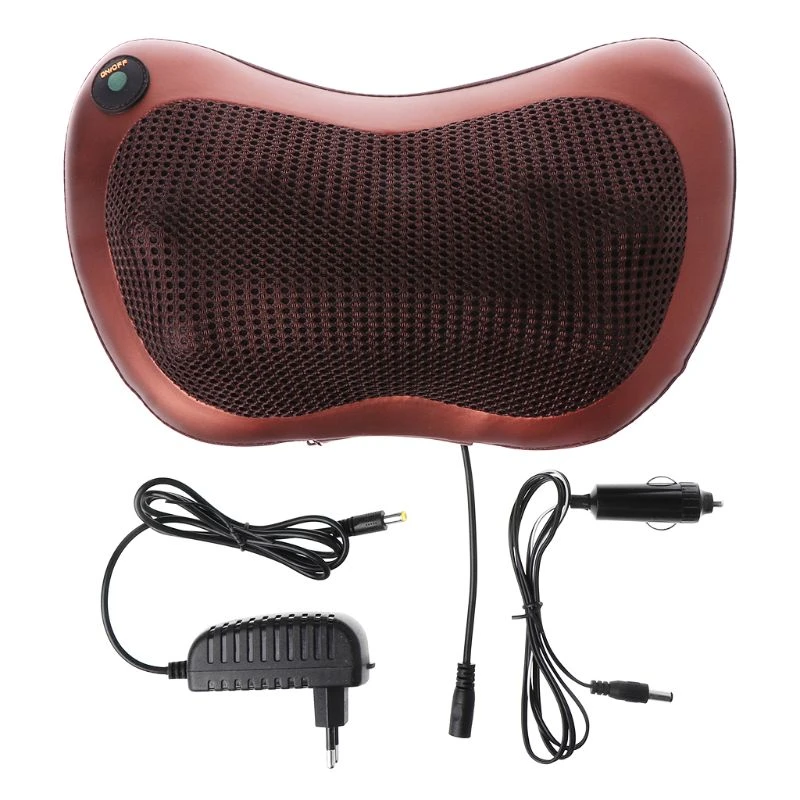 Car and Home shiatsu electric neck back  massage pillow,built- in heating and kneading  springy  massage head massage pillow
