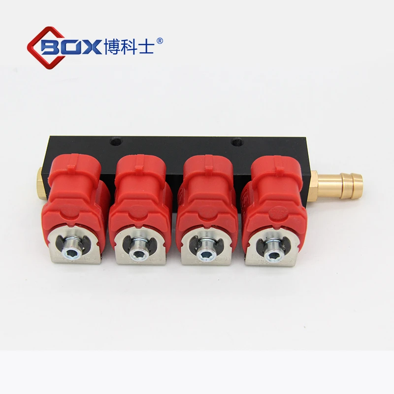 Car used cng/lpg injector common rail valtek type Top quality long work life common rail parts 4 cylinder Auto Injection rail