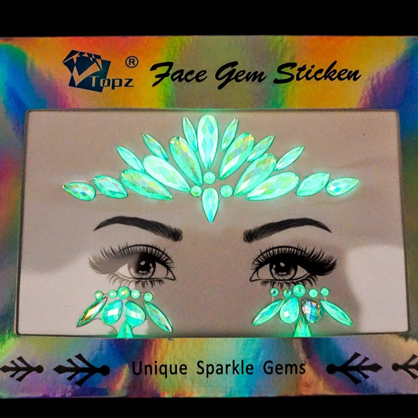 Carnival jewels gem art face gem diamond pasties rhinestones sticker