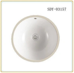 Ceramic size17 inch round sink under counter wash basin for public toilet room