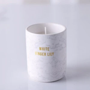 Cheap Personalized Custom Decorative Avender Ceramic Marble Jar Scented Candle